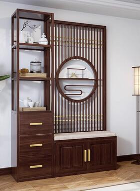 新中式实木屏风25978隔断门客厅形祥云进入户玄山关正格对大门镂