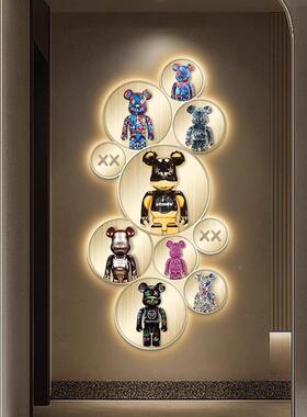 akws轻奢关装饰画现代简约lePRNd玄灯走廊过道挂画入竖户发光版壁