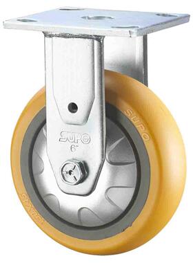 SUPO/向荣动Z07S-01D力4带刹车橙色聚圆面PU氨酯脚轮Z07双寸S-01D