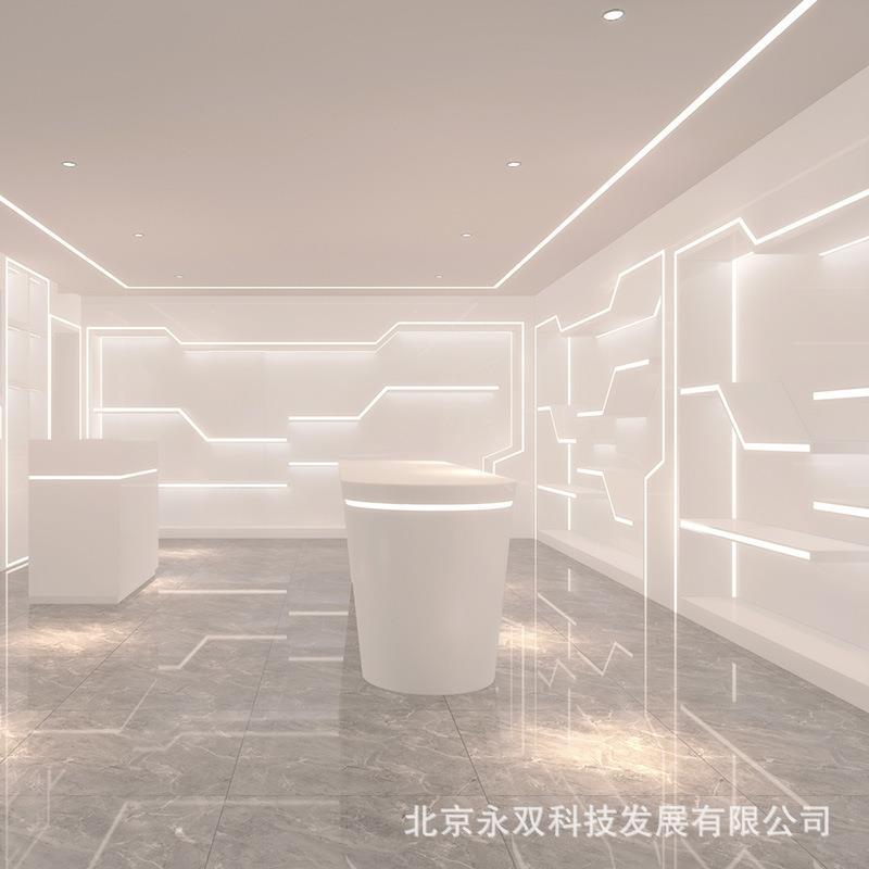 高端烤漆品展示柜公02司展样品展柜示架直播间背景展厅柜陈列制产