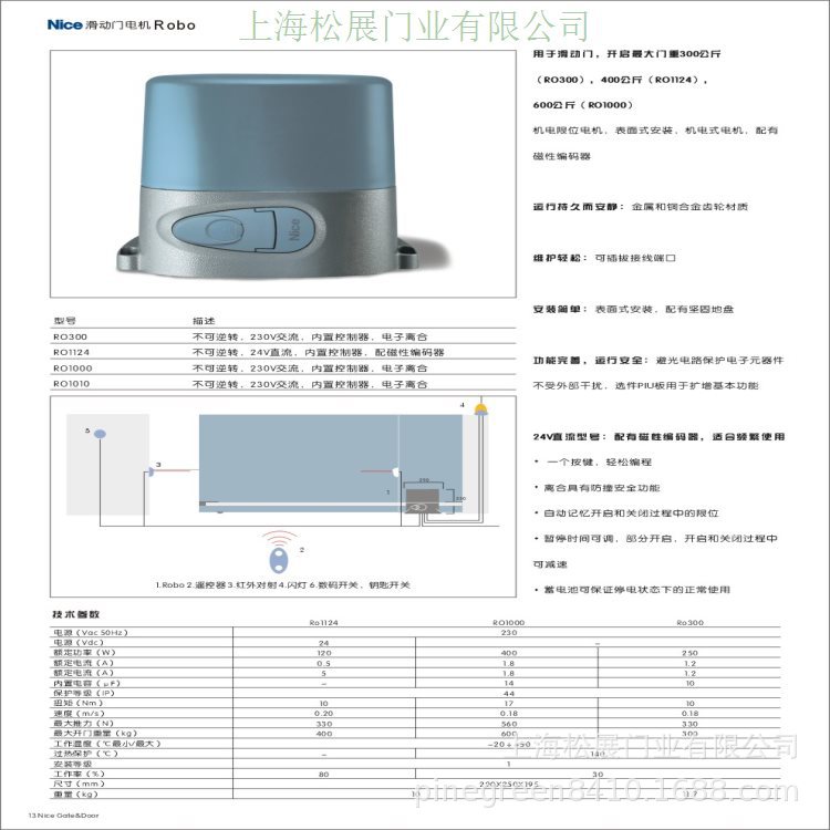 耐氏进口平移门开门机RB400