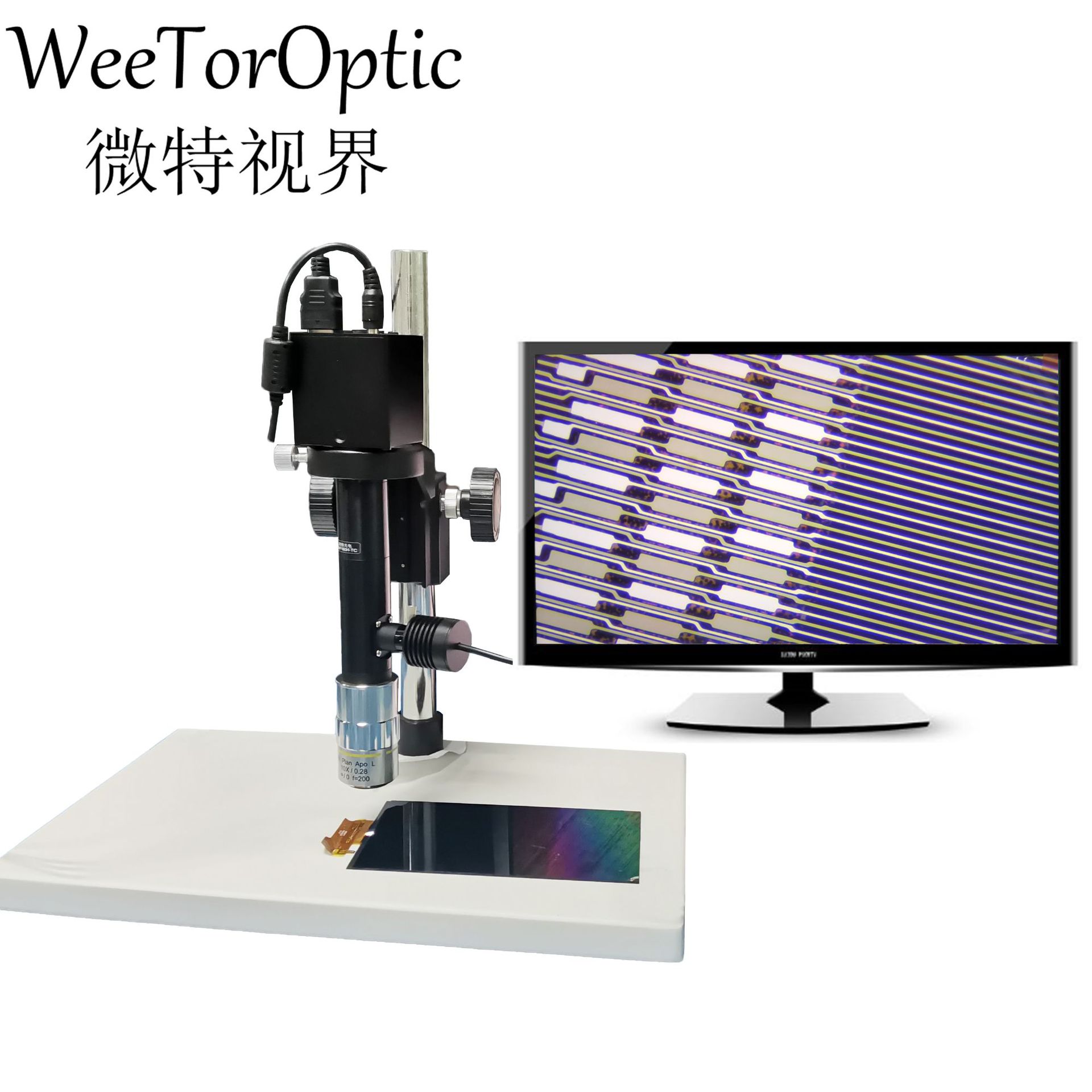 高清复消色差定倍镜头 同轴高倍WF160H-TC视频显微镜 点光源