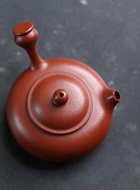 宜兴砂壶原矿泥壶侧把小茶壶防紫夫烫工泡茶102005潘壶小朱品茶具