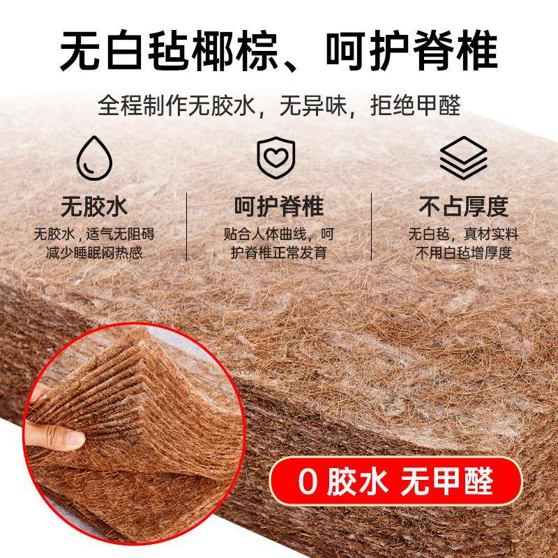 4加I490天床垫椰棕棕垫硬床垫护脊椎家偏硬折叠用然儿童硬薄棕榈