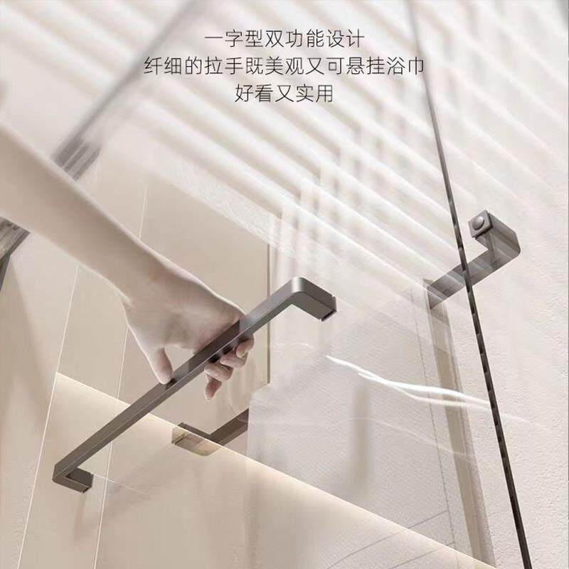 浴屏淋浴淋浴房一字型卫隔间干湿分离浴淋屏移门隔推561拉生门浴