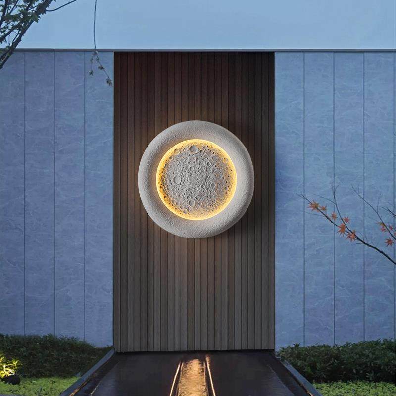 户外室月牙壁QTC灯水别庭院景观月亮花园防大门外墅墙灯外入户玄