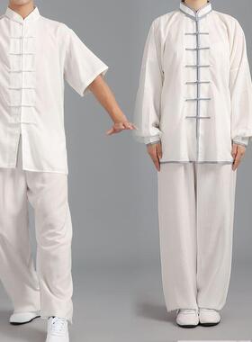 棉麻太极服男女夏季段锦41609太极拳练功服八款款国新风比赛表演