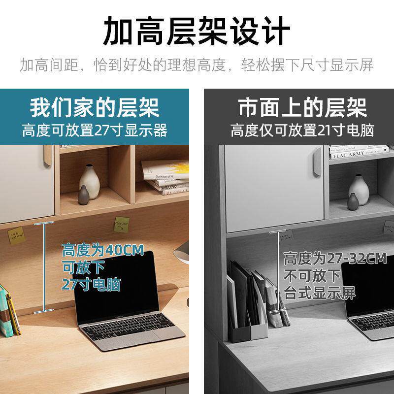 电脑桌书桌书架组合一体家习用艺涛家具简学生学桌子椅子一套卧室