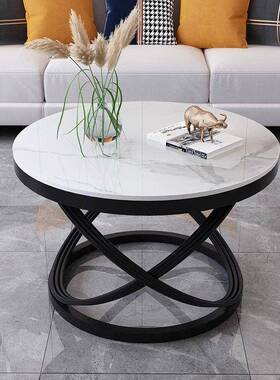 意式岩几板茶茶几轻现AL793829代小户型茶桌客厅圆形桌组合沙发新