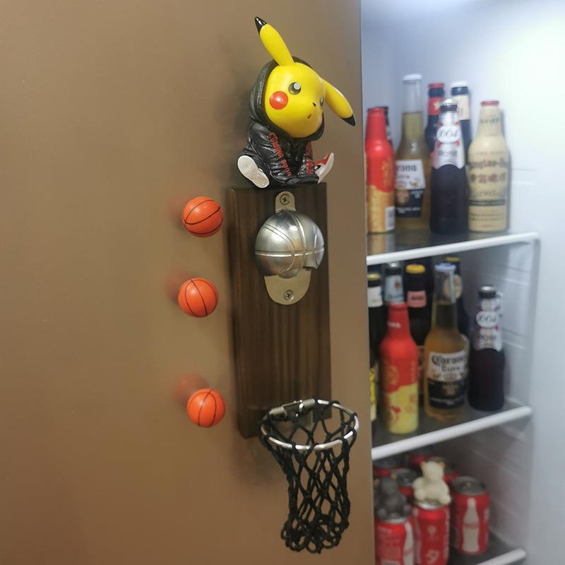 红篮F96S5777球挂式啤酒起网子软磁铁冰贴开瓶壁器磁贴启瓶器瓶起