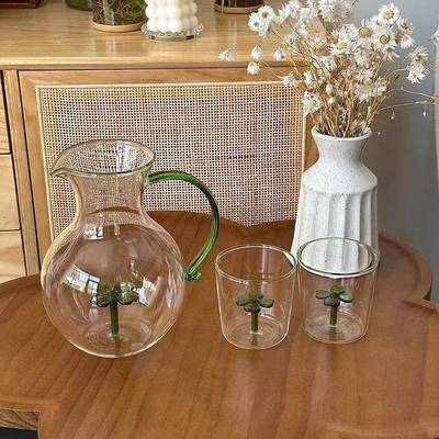 冷水壶家用果茶壶大容量花茶扎壶开水草壶白醒酒器FGP四叶凉水壶