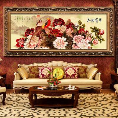 青飞精准印布花开富贵包新版鸟语花香绣十无品牌/字牡丹邮客厅有