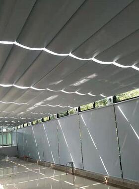 FC天棚帘遮商场动电动阳帘电窗帘玻璃顶阳光房酒SFCS电动店天棚帘