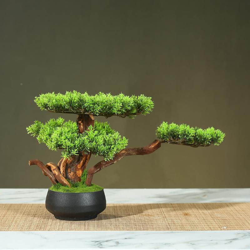 装饰品绿植仿真客松M00190盆景家居室内客盆栽饰酒店玄迎关桌厅面