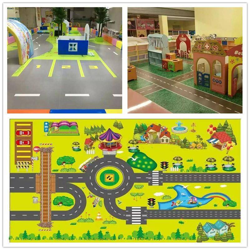 现货胶健教身房IIX塑地地板防静电PVC地胶私地胶儿童体能训练中心