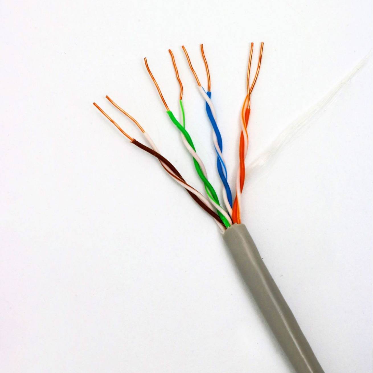 超五类非屏蔽网线CAT5e-2*4*0.5工程级百兆网络线每箱305米双绞线