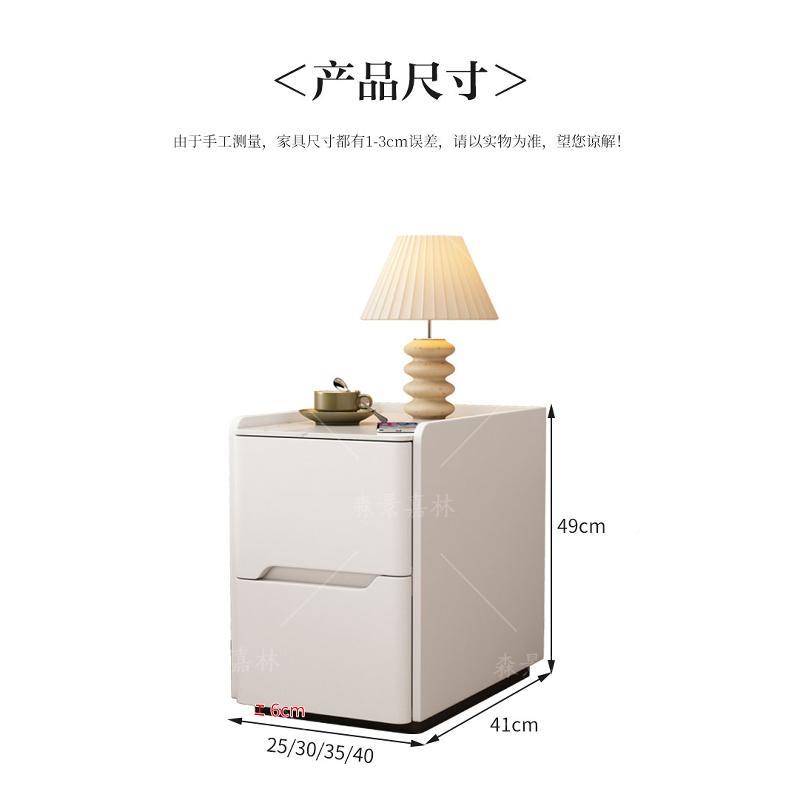 免安装全实木皮质床头小39863型卧室家超窄床边用柜物新柜轻奢迷