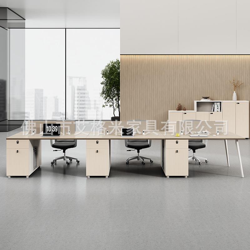 简约现代工职员办公椅组合办公桌室桌子四人员RTK工电脑钢架卡座