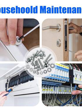 1110pcs螺制丝装盒304IBZ不锈钢十字美盘头螺丝螺钉螺母垫片组合