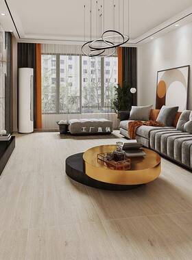 600x12木00木瓷砖仿纹实油木客厅卧室原地板砖大板日式奶KQO风地