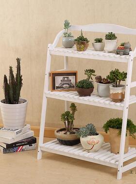 简约实木质复古层落地置架子多肉低盆景多架阳F5M55865台室内客高