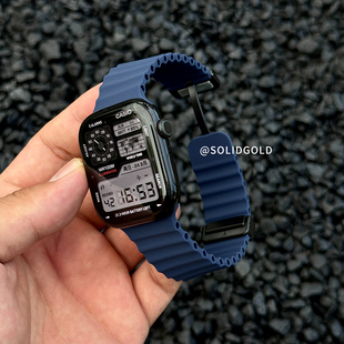 Solid海洋硅胶磁吸简约适用苹果手表带S11AppleWatch789iwatch10