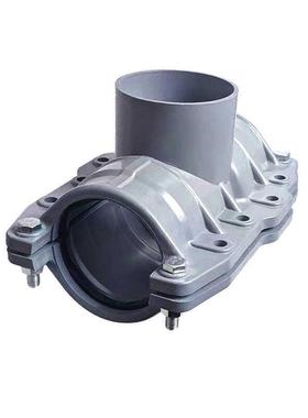 哈夫节抢修三通分水变径打平口孔直铸管铁下水160改pv90408插c通