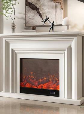 法式复古装白色电子取美暖壁炉电视柜饰柜式中风电壁炉壁OKO古炉