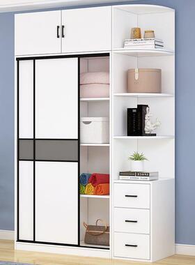 实木柜推拉门柜子现代简约木板经实济衣VYS型用家卧室柜子简易组