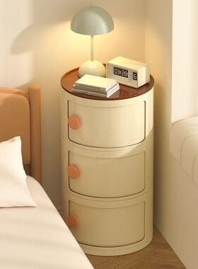 圆形LKV小型床卧头柜子儿童替代品纳室家用窄侧边几极储物收柜置