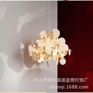 七彩木片儿童吊灯餐饮店工程木艺原生态房灯木卧具99370室灯