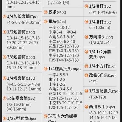 2装16件棘能轮套筒扳手套汽车快FZS速维工具箱多功修摩托维修修组