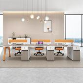 新办款 员工职员办公桌带锁书柜简公现代职员约桌子JY H662家具桌