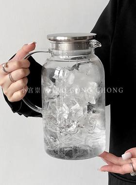 冷水壶大容高硼硅璃DNX壶量凉水壶用客厅玻耐高家温泡茶壶果茶壶