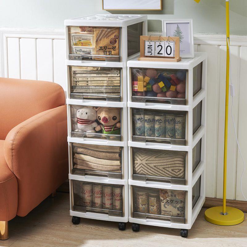f辰宁办公室文件书本柜子抽屉收HKU式多层可移动整理箱带滑纳轮储
