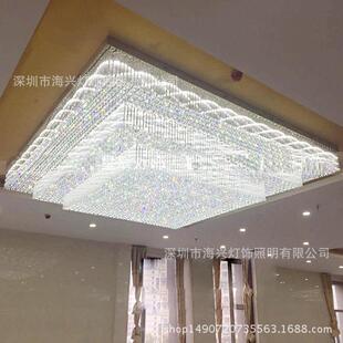 宴酒店大堂工23058会程长方形水晶别墅灯大厅客厅售楼部沙盘厅灯