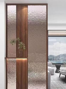 新中式实木HNL客璃厅隔断入户门关玄玻进门茶室室屏风格栅卧遮档