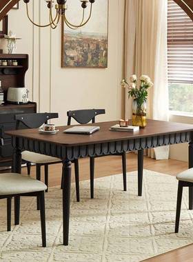 家式用饭桌书桌橡两用餐红木实木餐椅轻奢法式中古风餐桌法复TFF