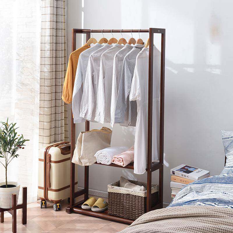 实VSC木衣室架落地卧约衣帽架多功能挂衣架衣角落简易架简挂包架