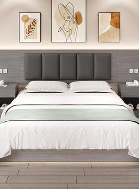 人酒家具宾馆床标床全套民GGF宿公寓客房快捷旅店馆用间床双床工