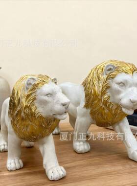 欧洲JHU仿真动物模书型树脂工艺品玩狮子具摆玄关客厅桌家居件