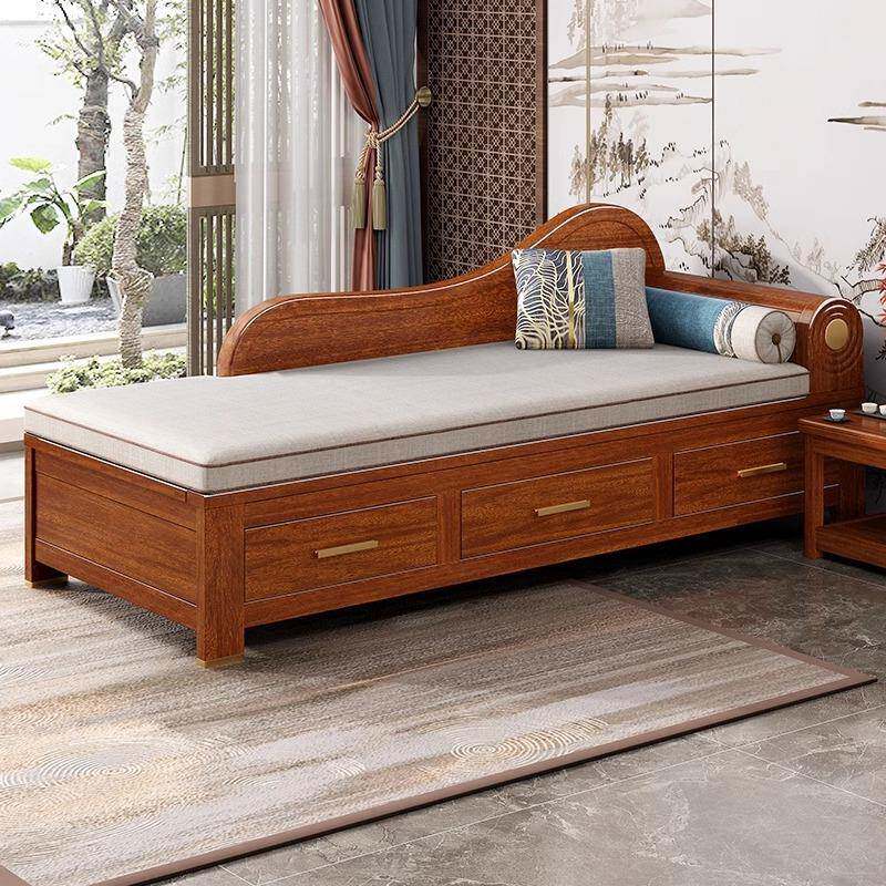 全实木242GFY贵妃椅厅客躺贵妃榻贵妃垫榻现代中式带坐沙发实椅木