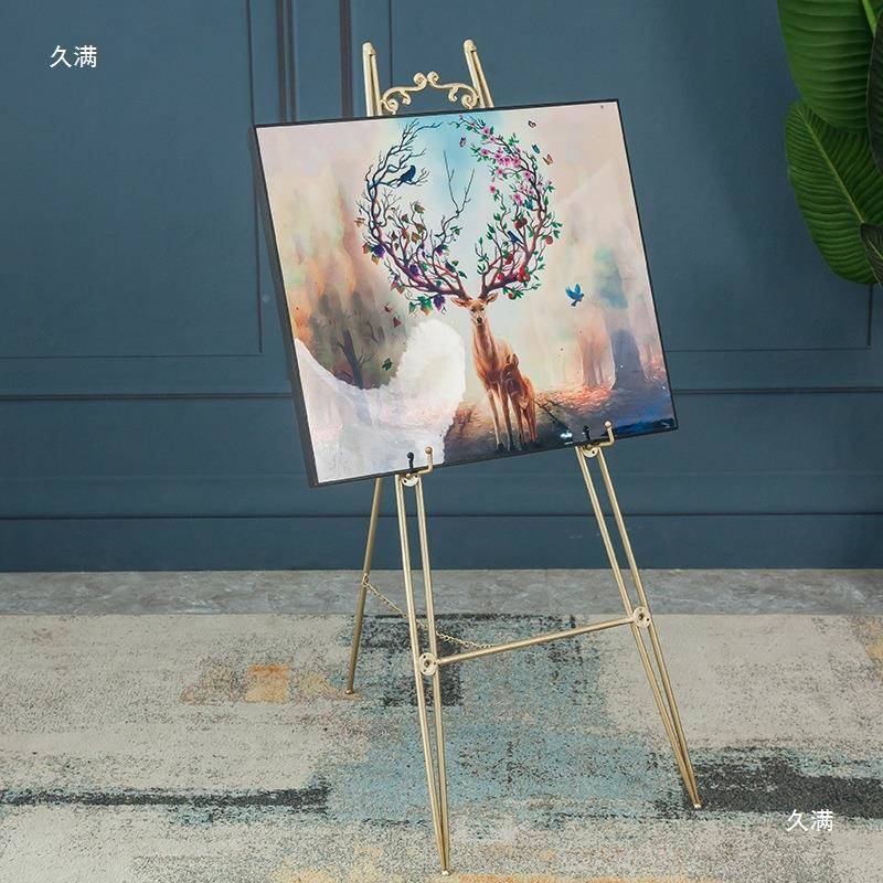 婚礼婚庆托迎宾展示745架画架油广告牌支架大相框架欧铁艺画架落