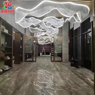 销售部沙玻璃带吊灯店大堂非飘酒标XNK工程灯宴会厅盘艺术水晶灯