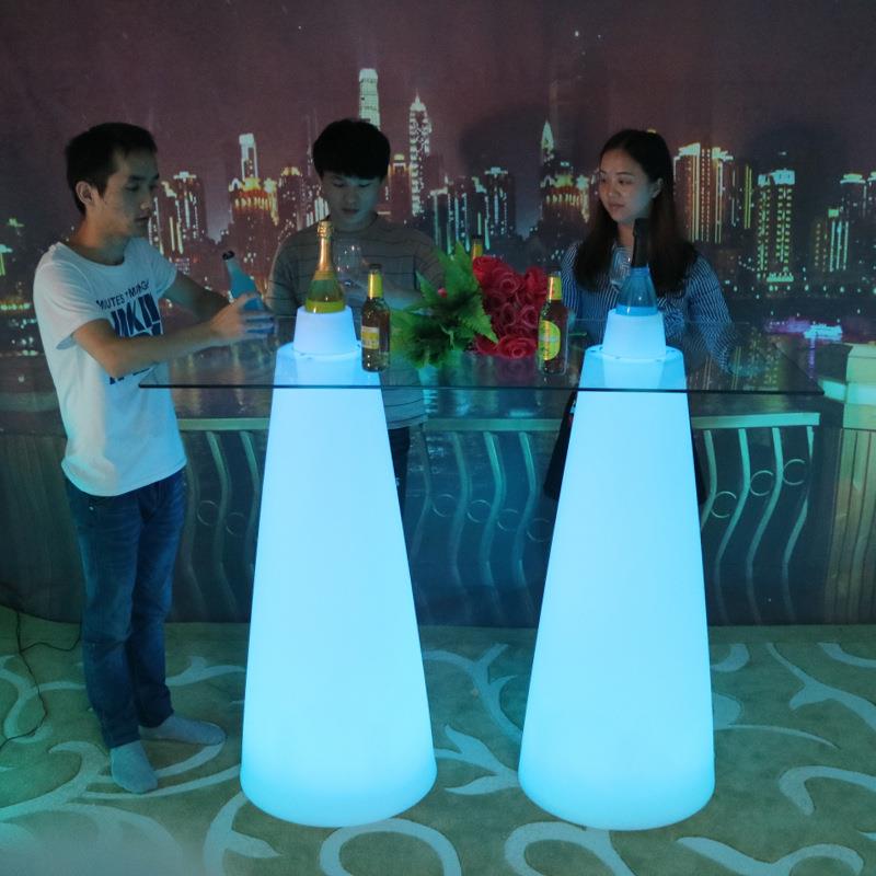 ed锥03形发光高l脚吧台吧清酒吧桌散台充电七彩鸡尾酒桌创意高脚