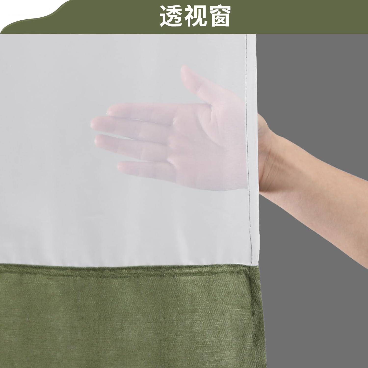 层大环浴扣涤纶浴帘加厚防隔水卫生双层麻布间免双打孔断浴室干湿