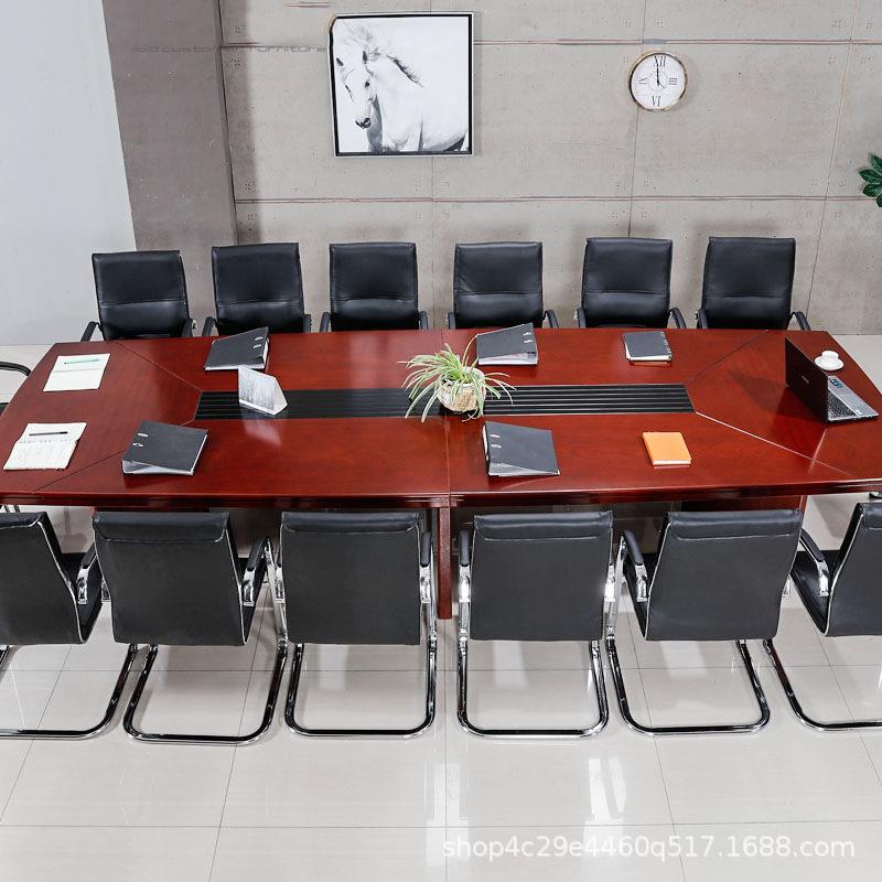 议简小约型会议室会桌油漆贴实木多人办公洽谈开会桌无品牌/椅组