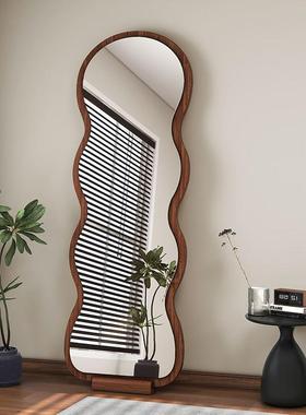 家用波浪客感中AL101212网红卧室镜子穿衣镜镜贴墙厅异型落地全古