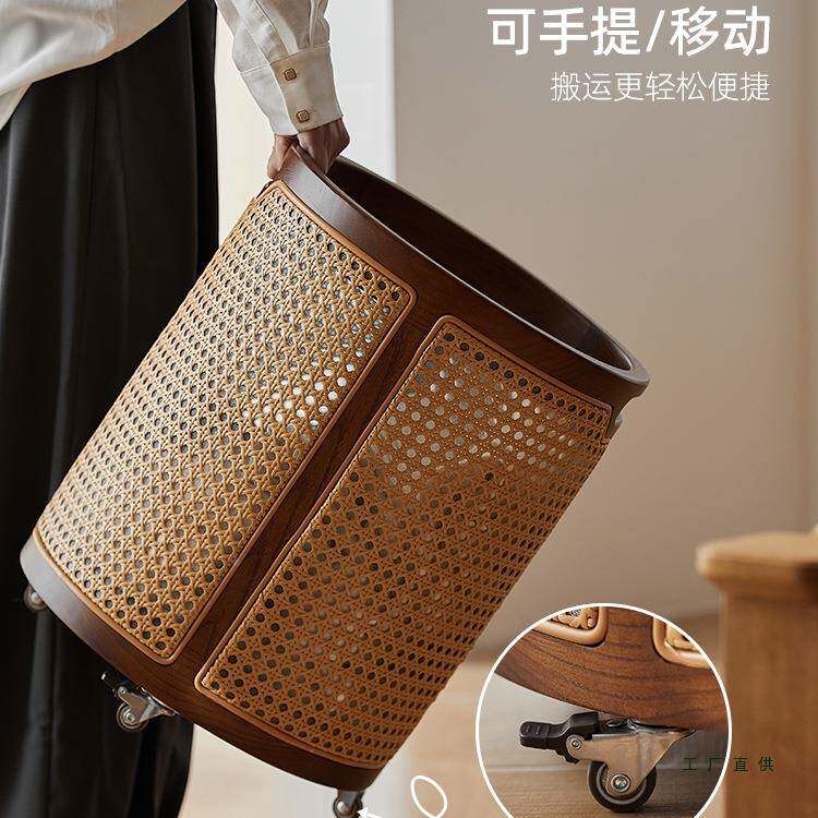 家筐用藤编圆形脏衣篓毛毡玩具脏衣服卧收杂968物收纳室带盖纳篮