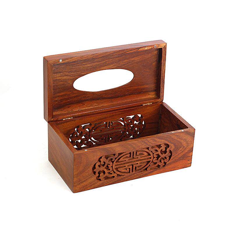 纸巾盒木镂雕质花抽纸盒中296式陶家用客餐厅简约茶几桌面空餐巾